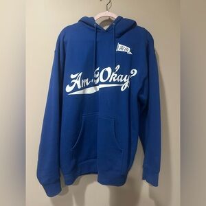 Blue Megan Moroney Hoodie with White Lettering